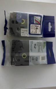 CINA PUTY 24mm Hitam Putih TZ251 TZe251 TZe 251 TZe-251 Label Brother Tapes Kompatibel Untuk Mesin Tik P-Touch pemasok