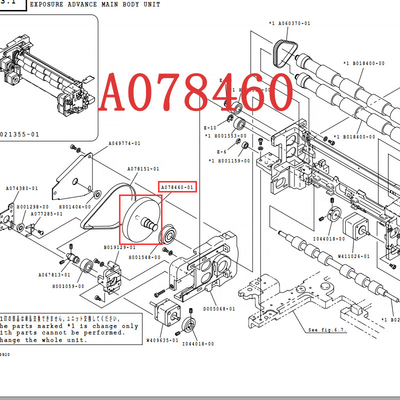 CINA A078460-01 A078460 A084414 IDLE PULLEY untuk QSS 32/37 Noritsu minilab pemasok