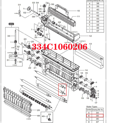 334C1060206 Fuji 550/570 minilab part roller buatan China baru pemasok